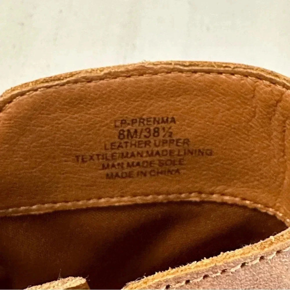 Lucky Brand LP-Prenma Topanga Tan Women's Leather Ankle Zip Up Booties Sz 8M GUC - Picture 7 of 10